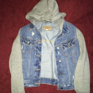 Jean/fleece material jacket